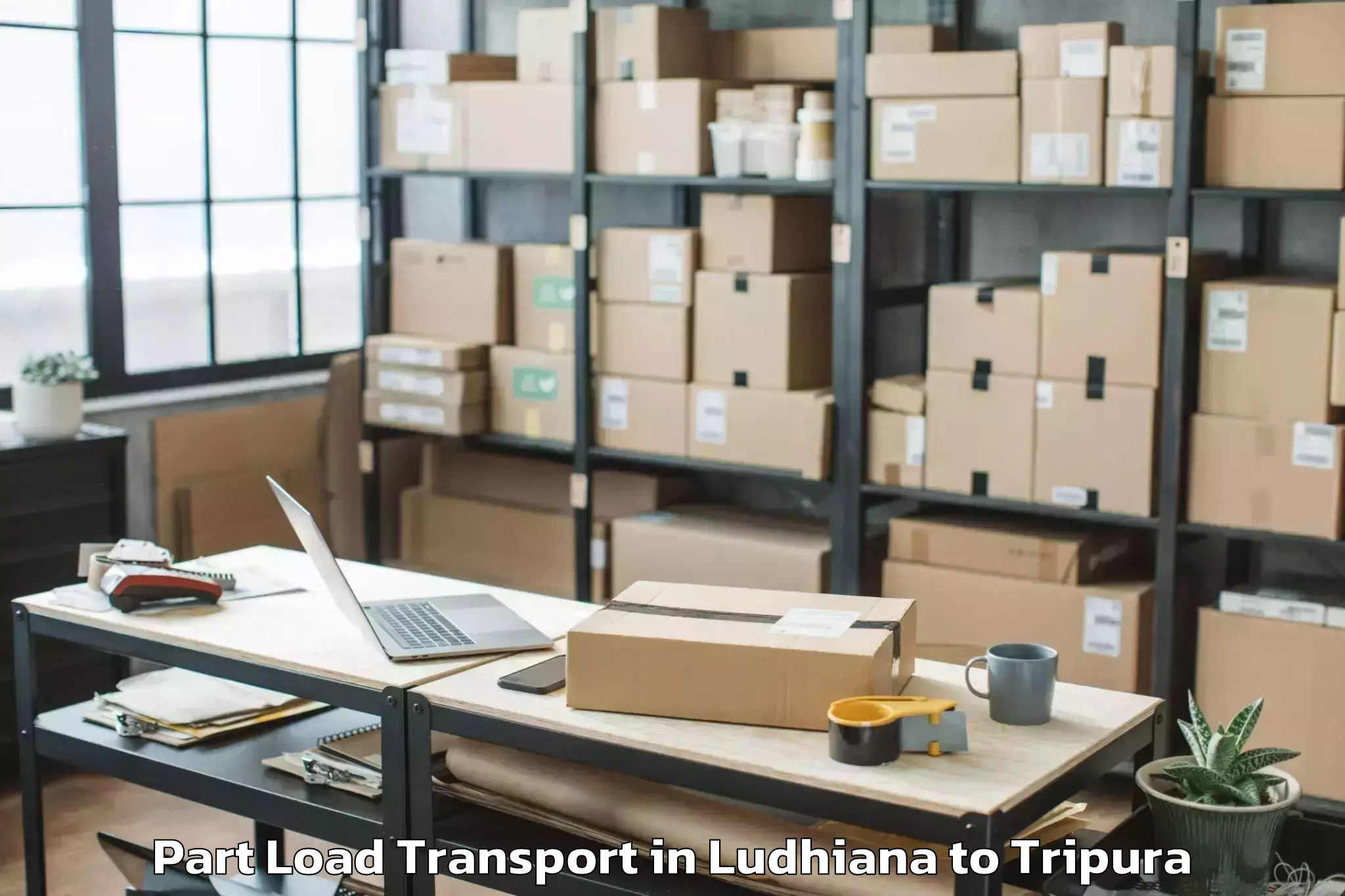 Easy Ludhiana to Amarpur Gomati Part Load Transport Booking